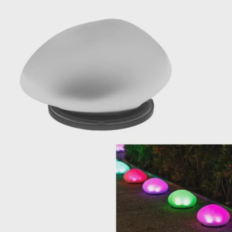 Solar Garden Stone Pebble Lights Outdoor Waterproof Warm Glow Lamps