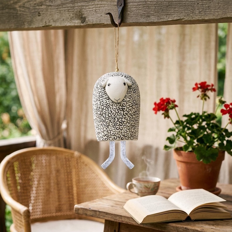 Animal Wind Chime, Garden Wind Chime, Unique Wind Chimes, Animal Garden Art, Owl Wind Chimes, Fox Garden Decor, Resin Wind Chime, Yard Art