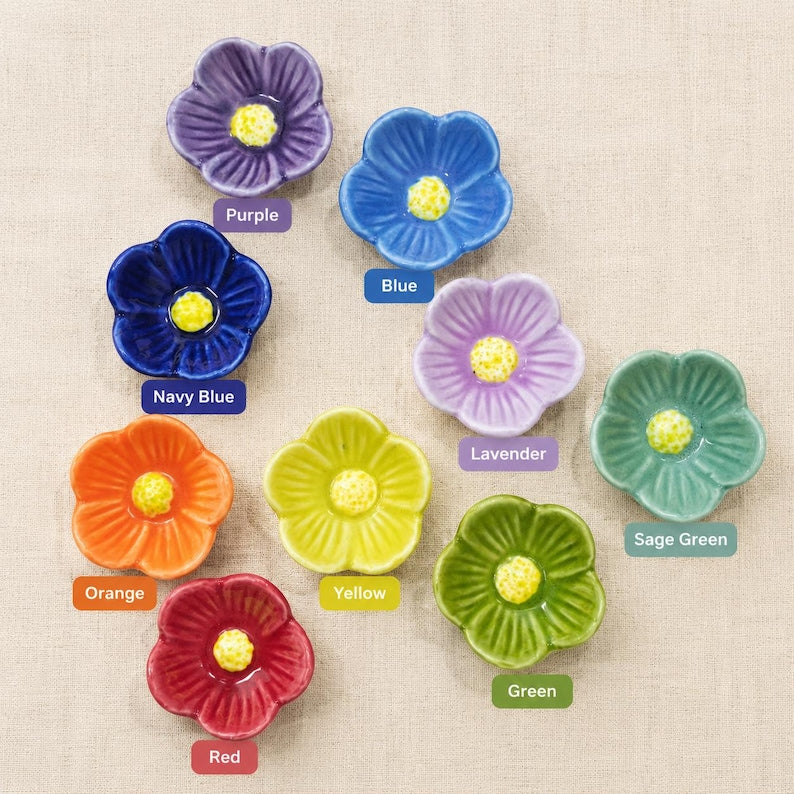 Handmade Ceramic Bee Water Station | Pollinator Watering Flower Stakes | Garden Bee Bath | Colorful Garden Decor | Gift for Garden Lovers