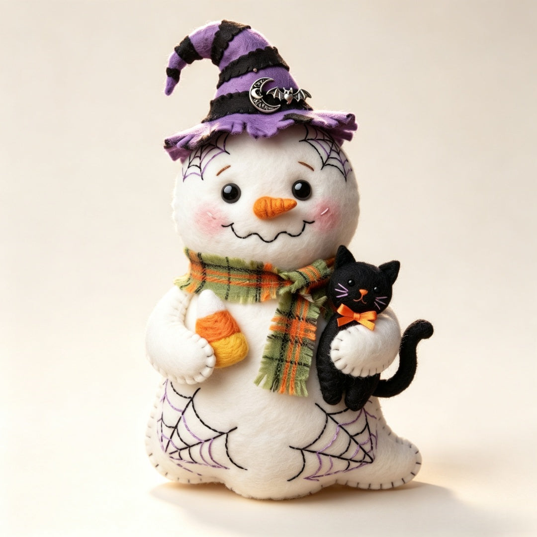 DIY Wool Felt Sewing Kit – Witch Snow Ghost Halloween Handmade Ornament