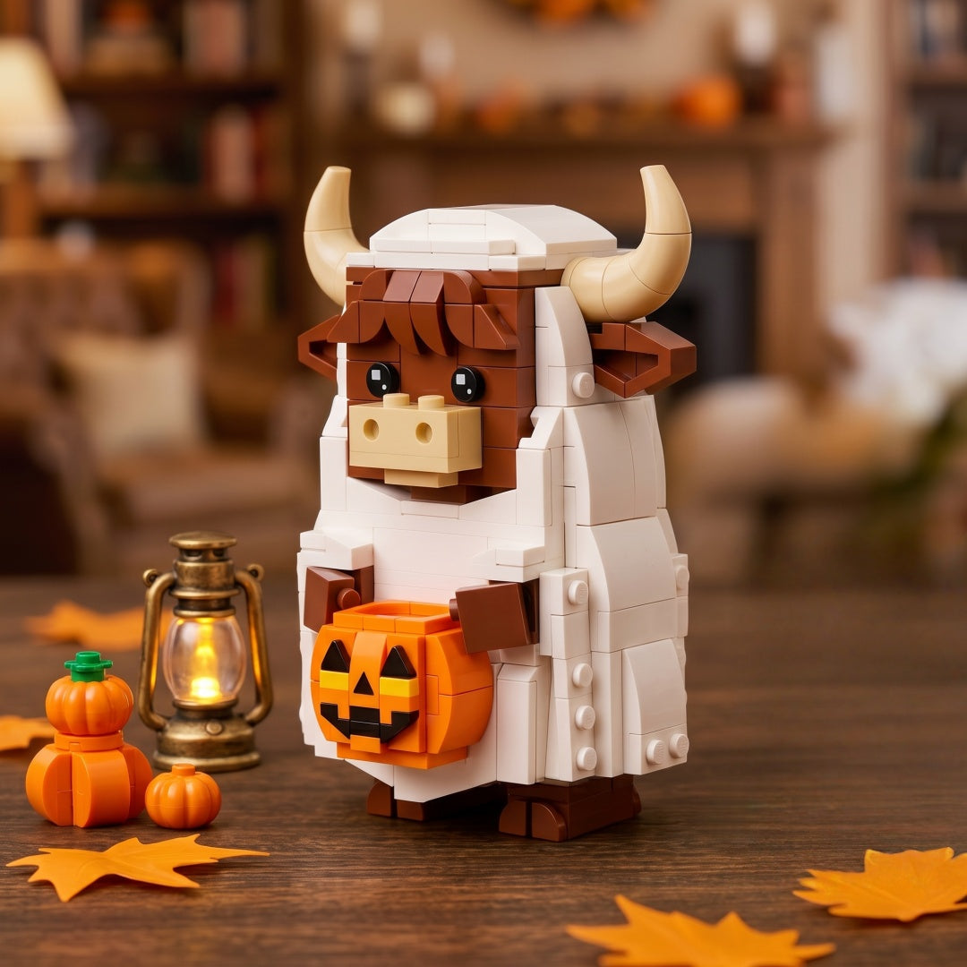 Highland Cow Ghost Building Block Set –For Farm & Craft Lovers
