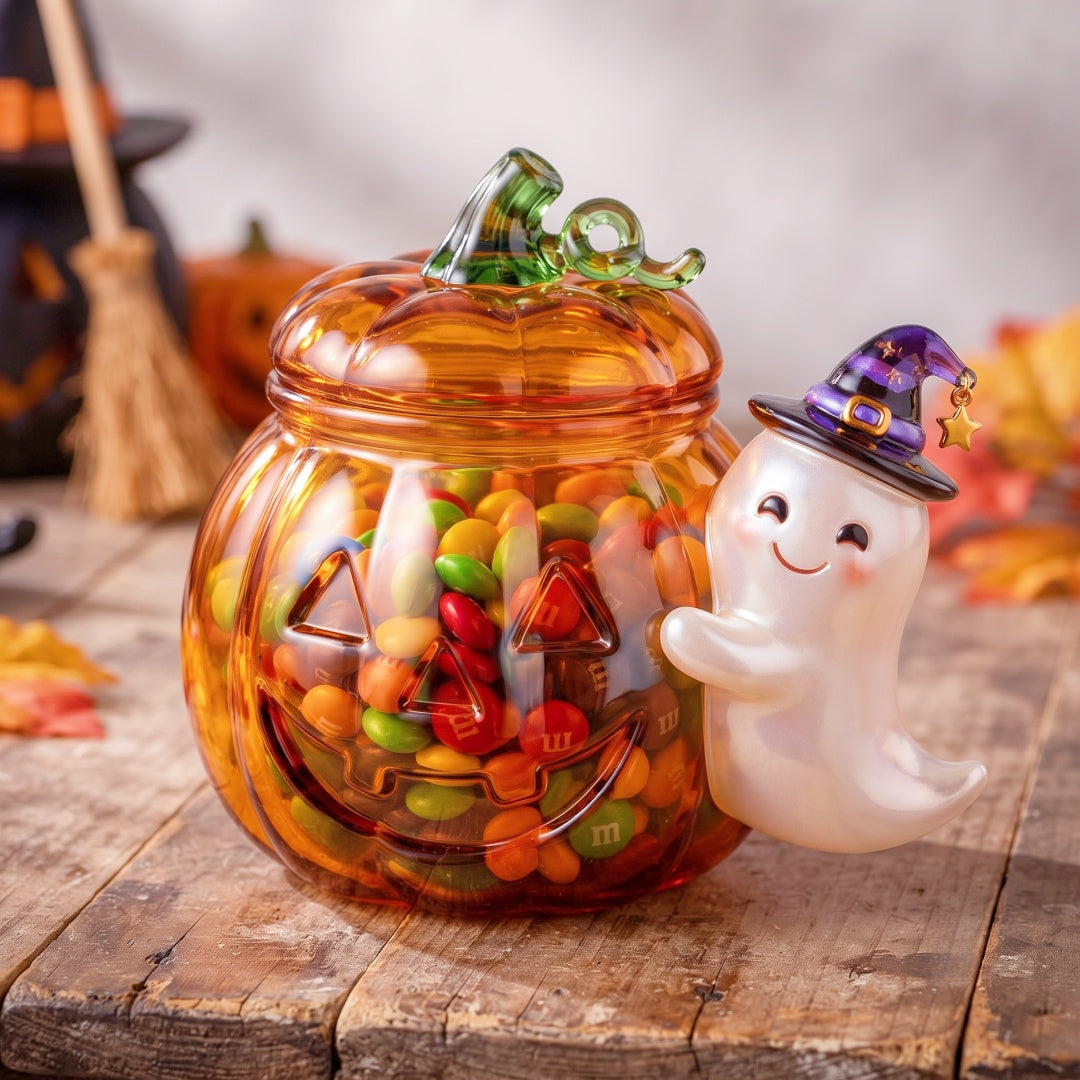 Witch Ghost Pumpkin Candy Jar – For Halloween Lovers & Kids