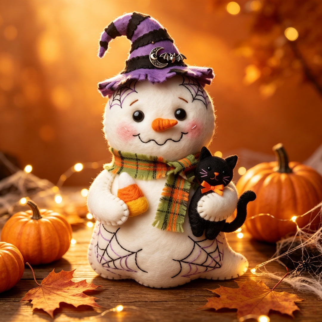 DIY Wool Felt Sewing Kit – Witch Snow Ghost Halloween Handmade Ornament