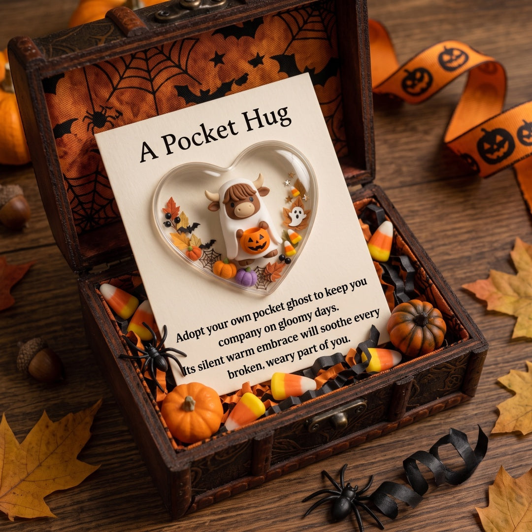 Ghost Cat Halloween Pocket Hug – For Cat Lovers, Mom & Grandma