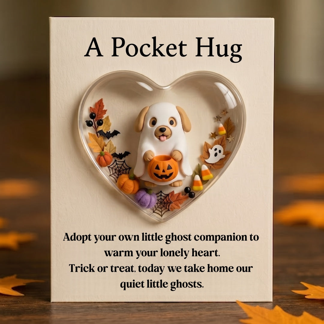Ghost Cat Halloween Pocket Hug – For Cat Lovers, Mom & Grandma