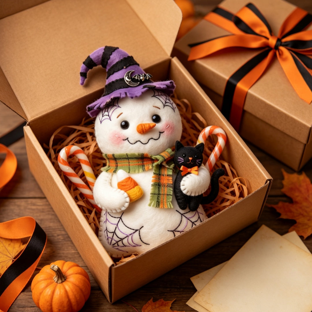 DIY Wool Felt Sewing Kit – Witch Snow Ghost Halloween Handmade Ornament