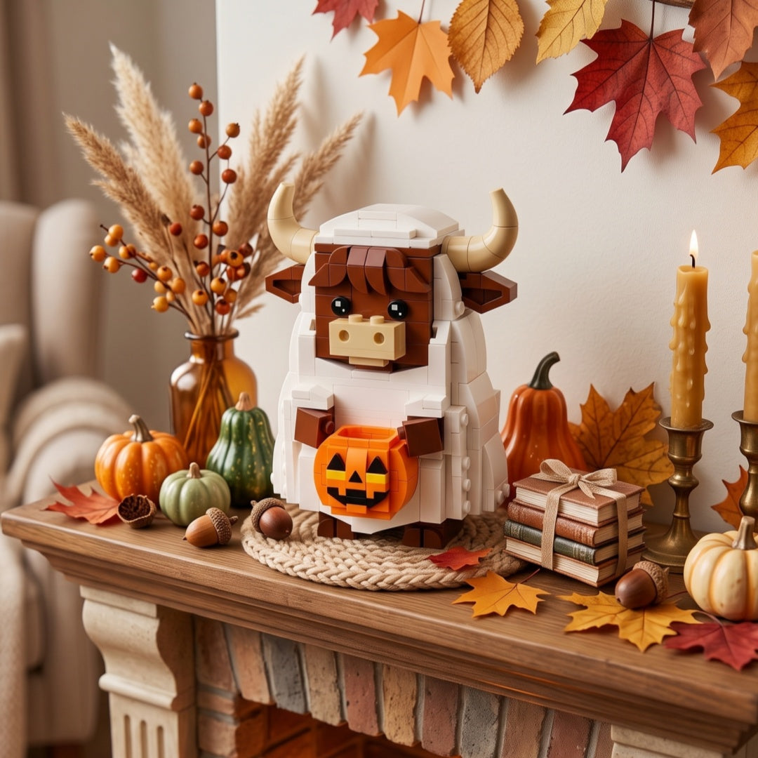 Highland Cow Ghost Building Block Set –For Farm & Craft Lovers