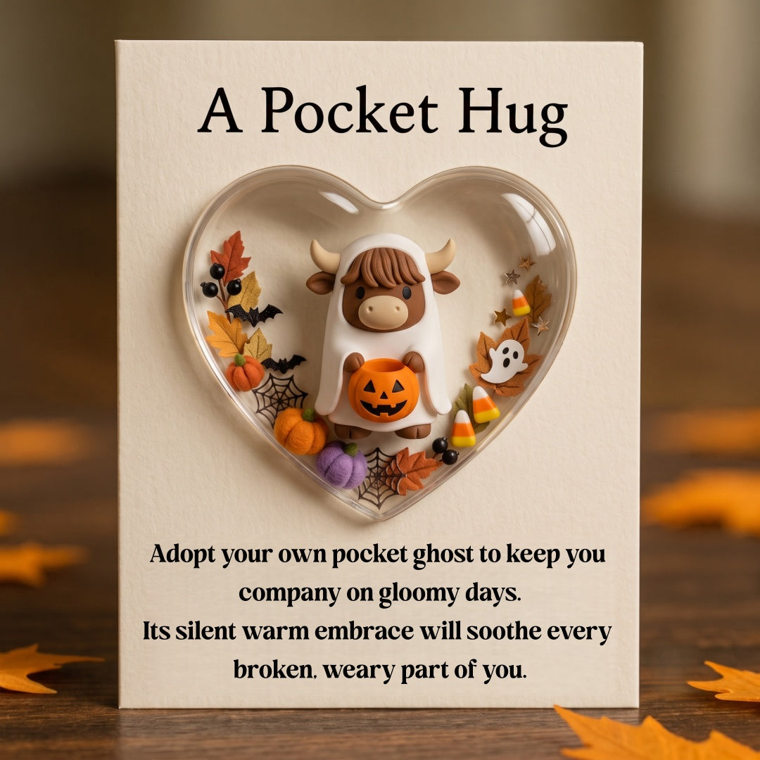 Ghost Cat Halloween Pocket Hug – For Cat Lovers, Mom & Grandma