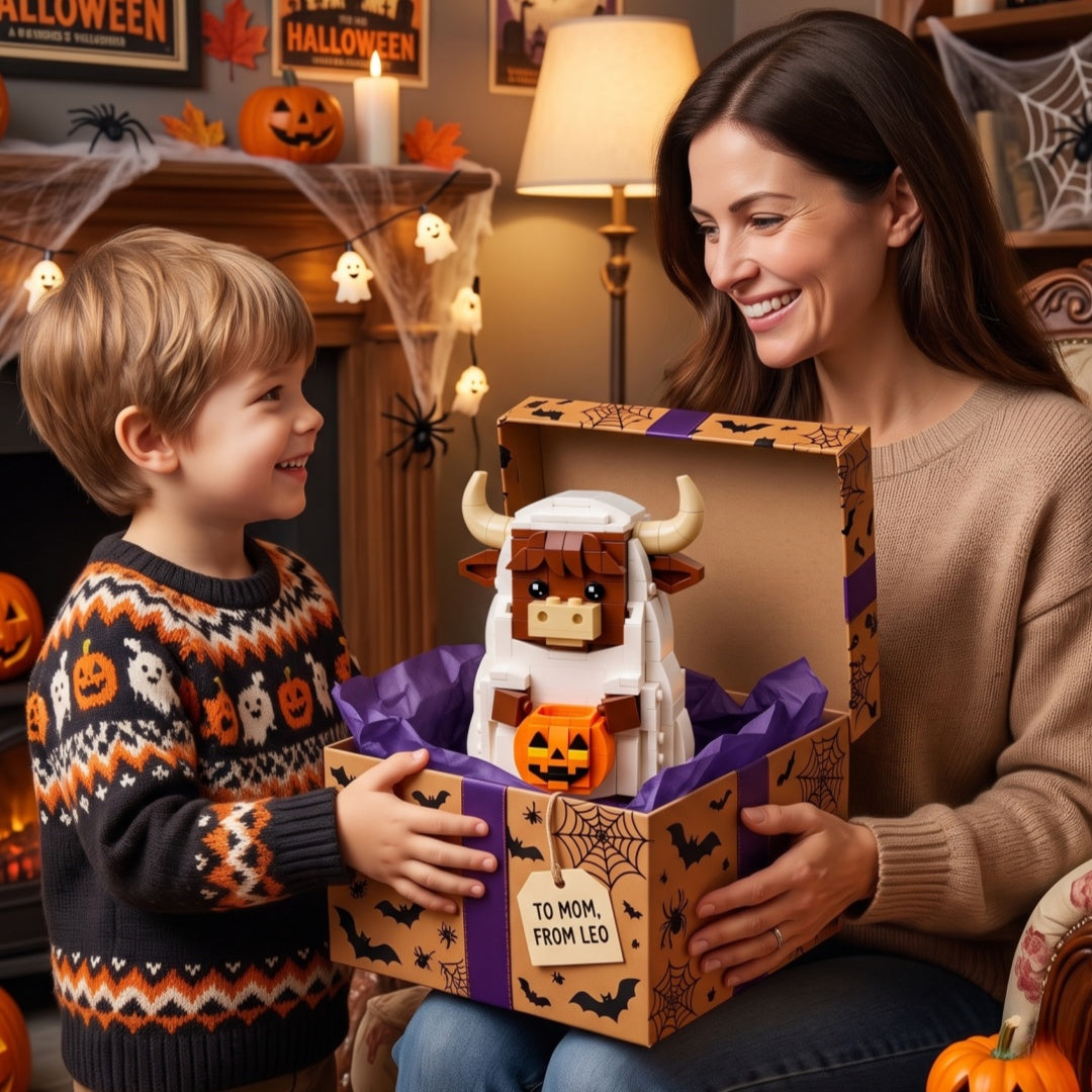 Highland Cow Ghost Building Block Set –For Farm & Craft Lovers