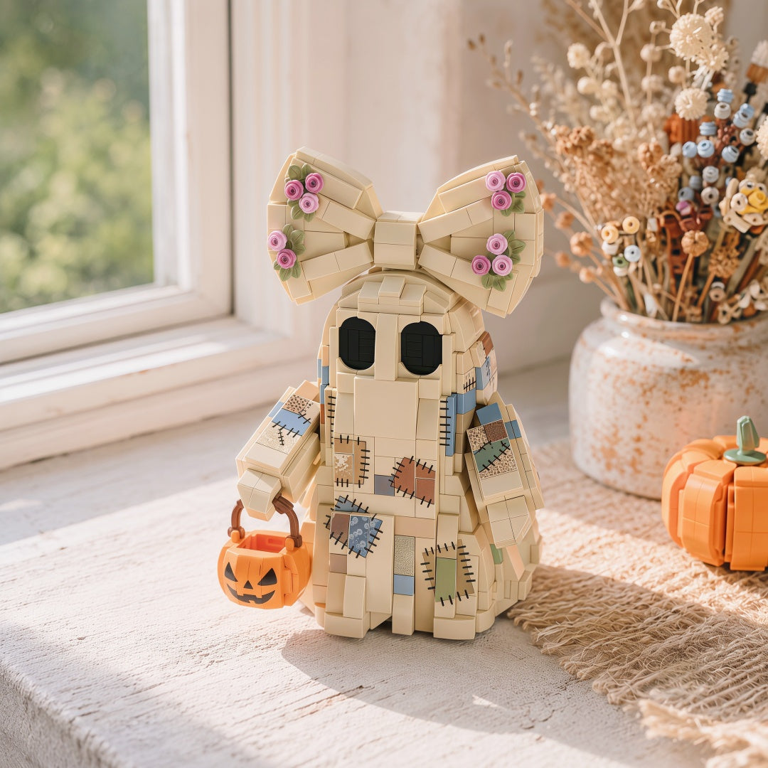 Vintage Patchwork Ghost Building Block Set – For Quilters, Mom &amp; Grandma