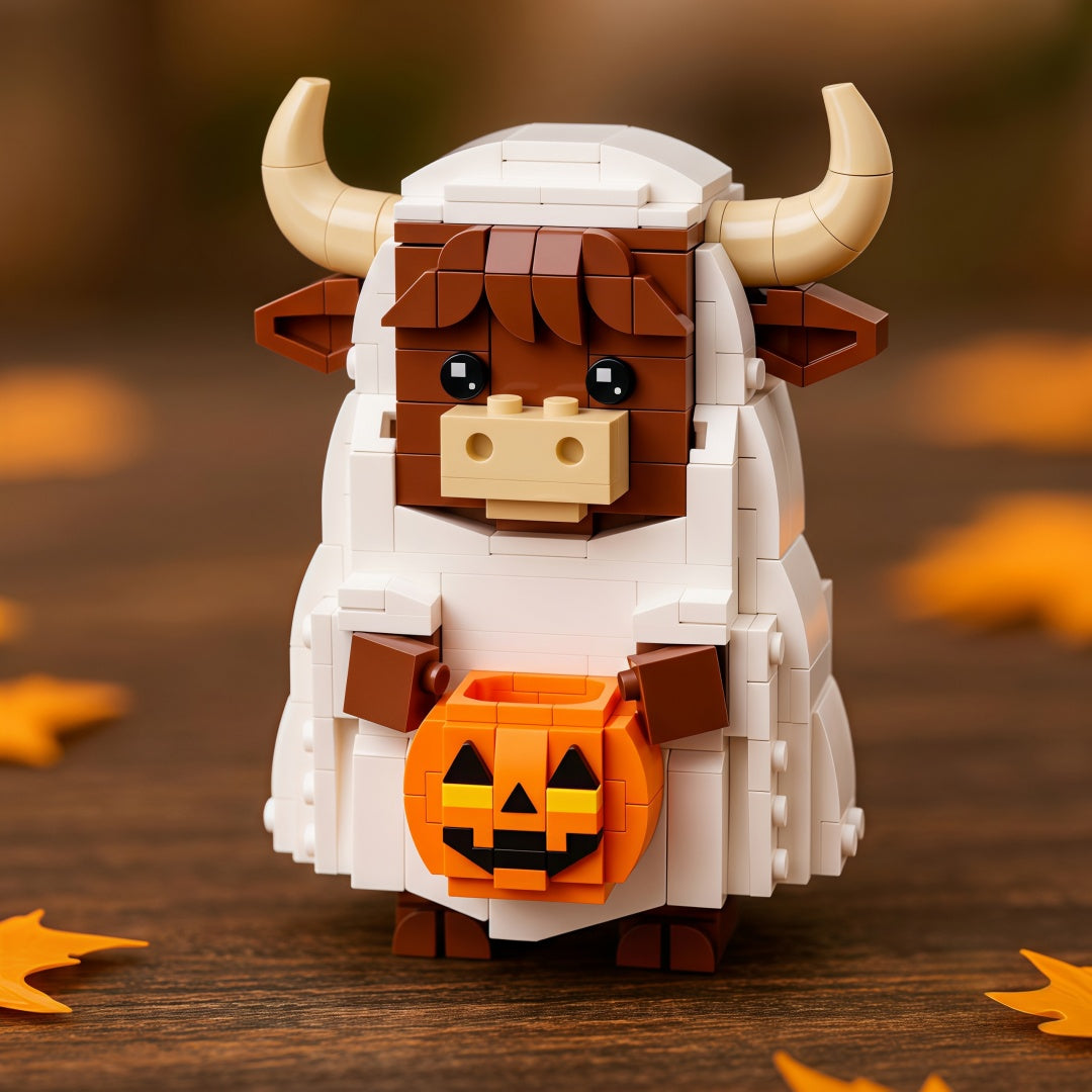 Highland Cow Ghost Building Block Set –For Farm & Craft Lovers