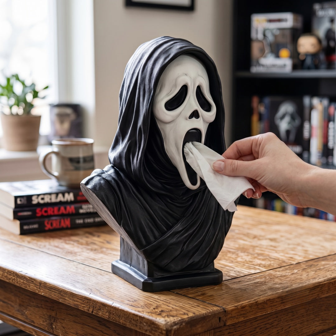 Scream Ghostface Bust Tissue Box Holder – For Slasher & Scream Fans
