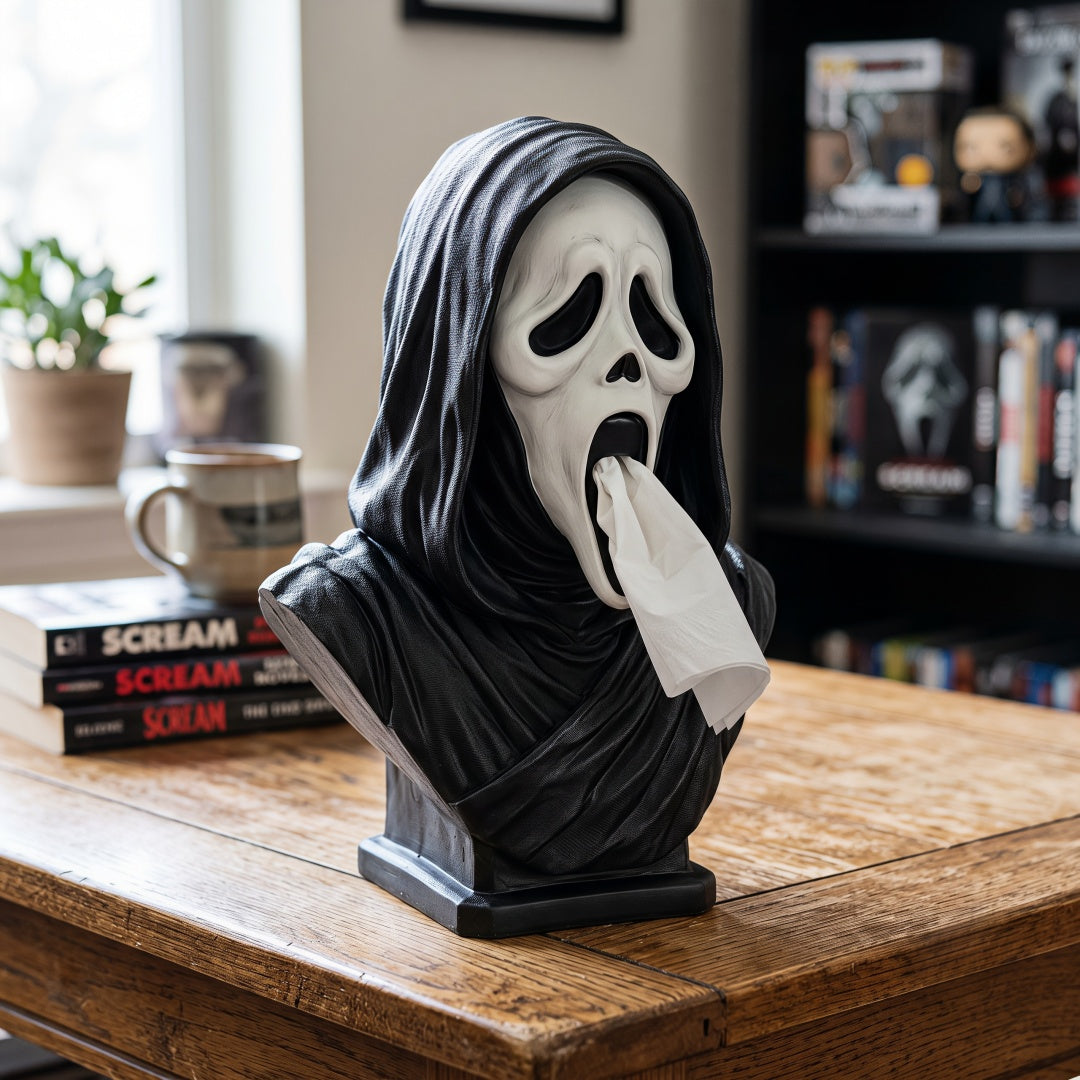 Scream Ghostface Bust Tissue Box Holder – For Slasher & Scream Fans