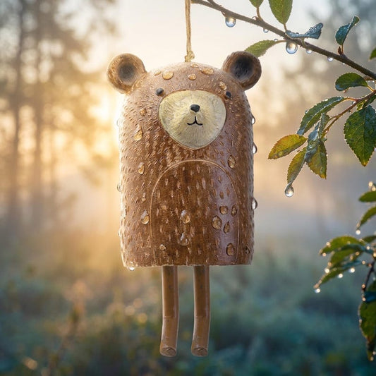 Animal Wind Chime, Garden Wind Chime, Unique Wind Chimes, Animal Garden Art, Owl Wind Chimes, Fox Garden Decor, Resin Wind Chime, Yard Art
