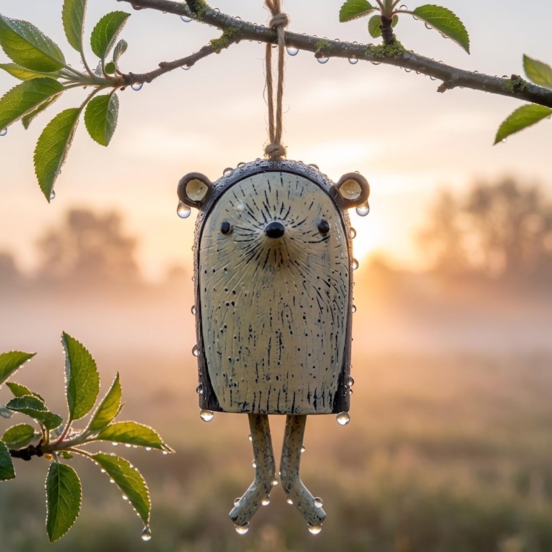 Animal Wind Chime, Garden Wind Chime, Unique Wind Chimes, Animal Garden Art, Owl Wind Chimes, Fox Garden Decor, Resin Wind Chime, Yard Art