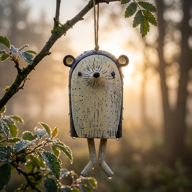 Animal Wind Chime, Garden Wind Chime, Unique Wind Chimes, Animal Garden Art, Owl Wind Chimes, Fox Garden Decor, Resin Wind Chime, Yard Art