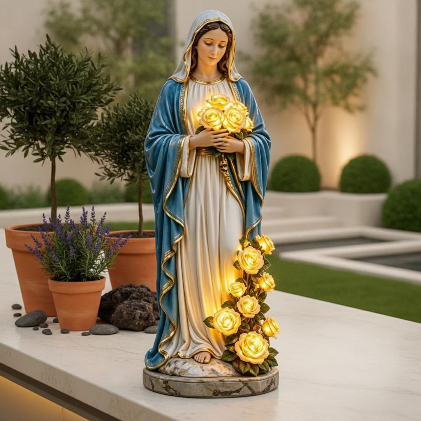 ❤️ Sacred Heart Jesus Solar Light Garden Statue