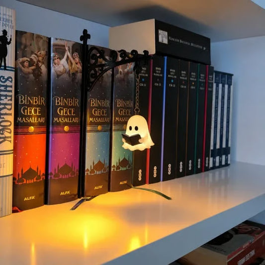 Cozy Reading Ghost Bookshelf Lamp