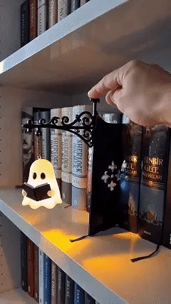 Cozy Reading Ghost Bookshelf Lamp