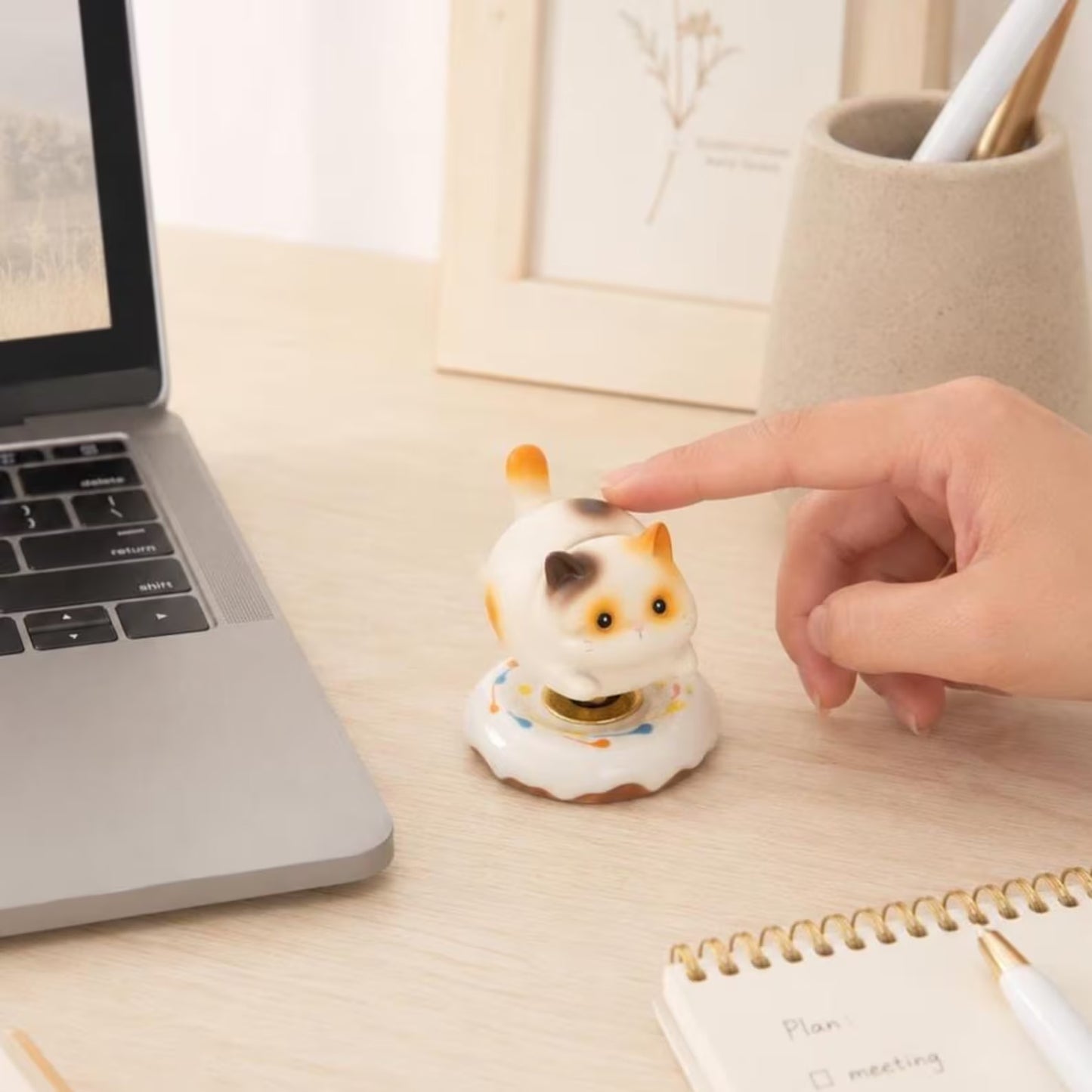Cute Cat Spinning Desk Decor — Ceramic Fidget Toy