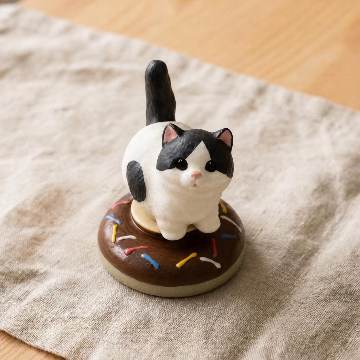 Cute Cat Spinning Desk Decor — Ceramic Fidget Toy
