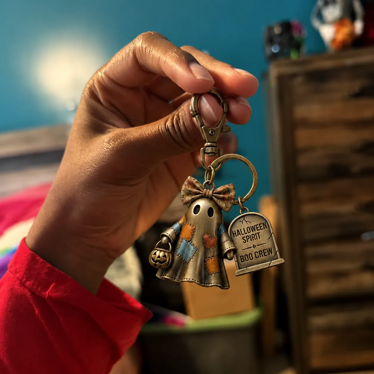 Halloween Spirit Boo Crew Ghost Keychain