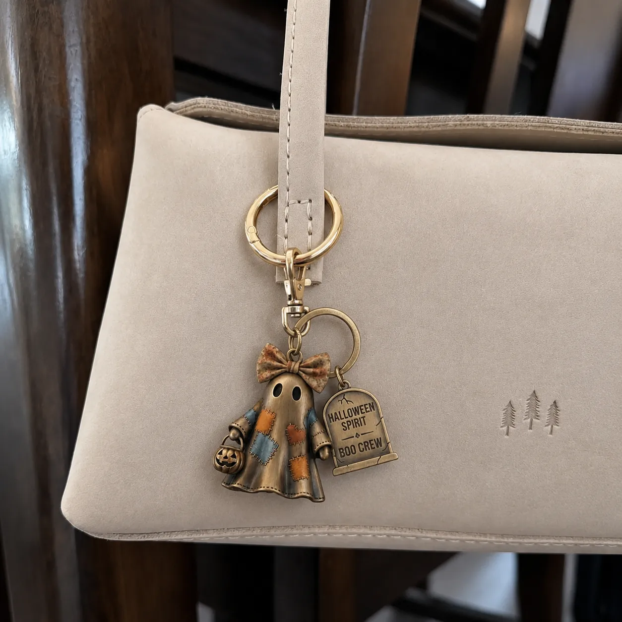 Halloween Spirit Boo Crew Ghost Keychain