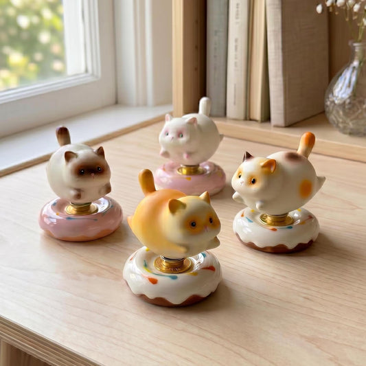 Cute Cat Spinning Desk Decor — Ceramic Fidget Toy