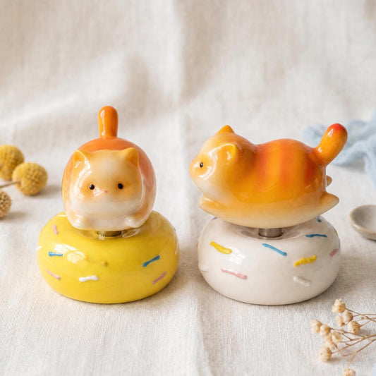 Cute Cat Spinning Desk Decor — Ceramic Fidget Toy