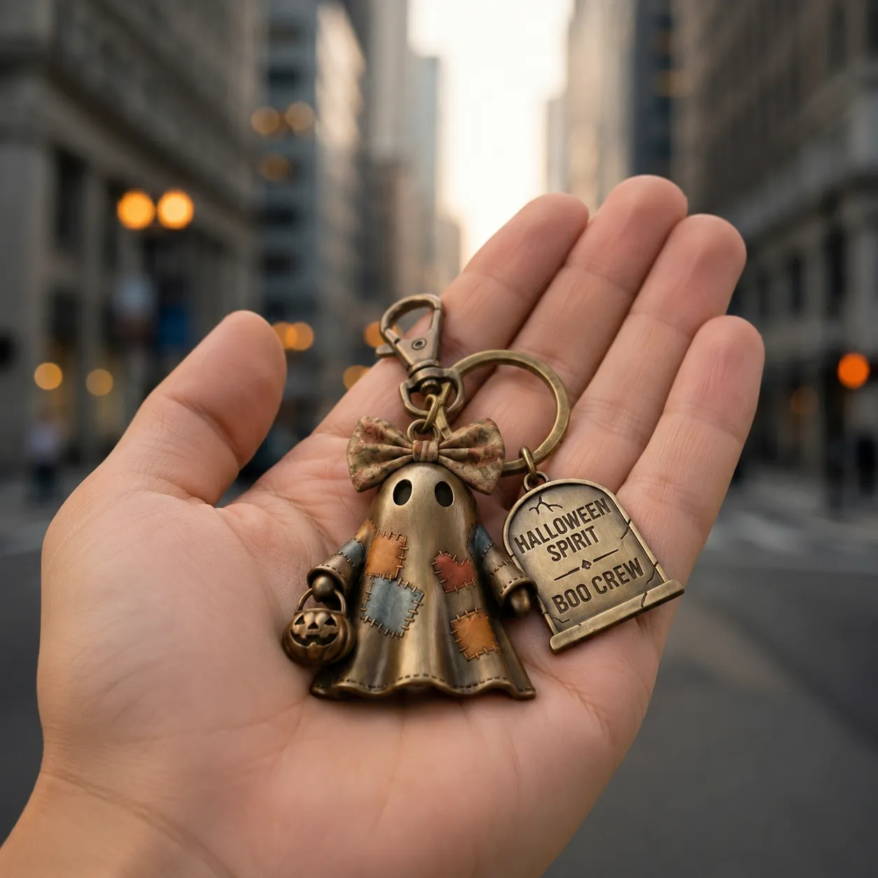 Halloween Spirit Boo Crew Ghost Keychain