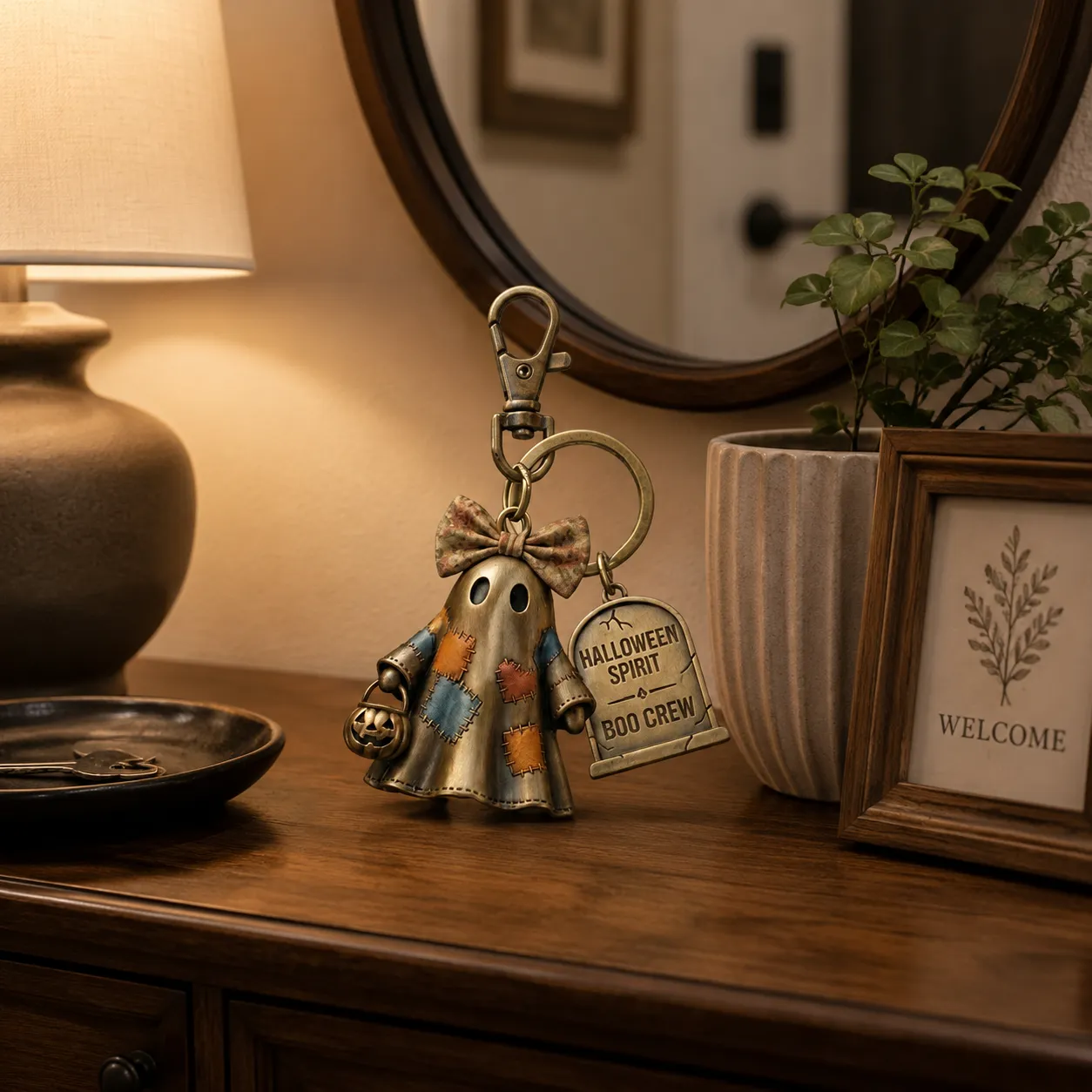 Halloween Spirit Boo Crew Ghost Keychain