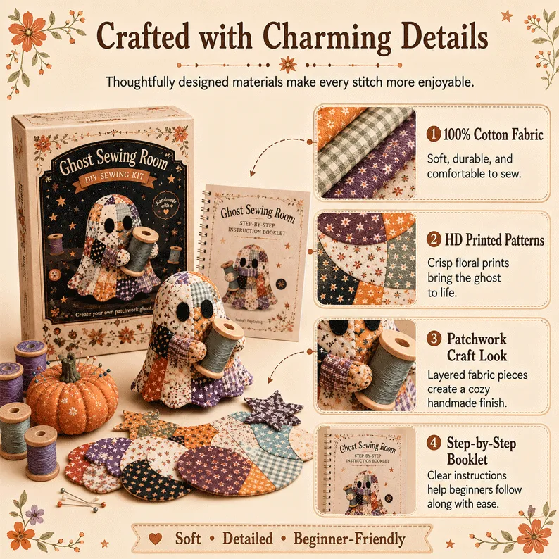 👻 Little Ghost’s Cozy Halloween DIY Patchwork Kit