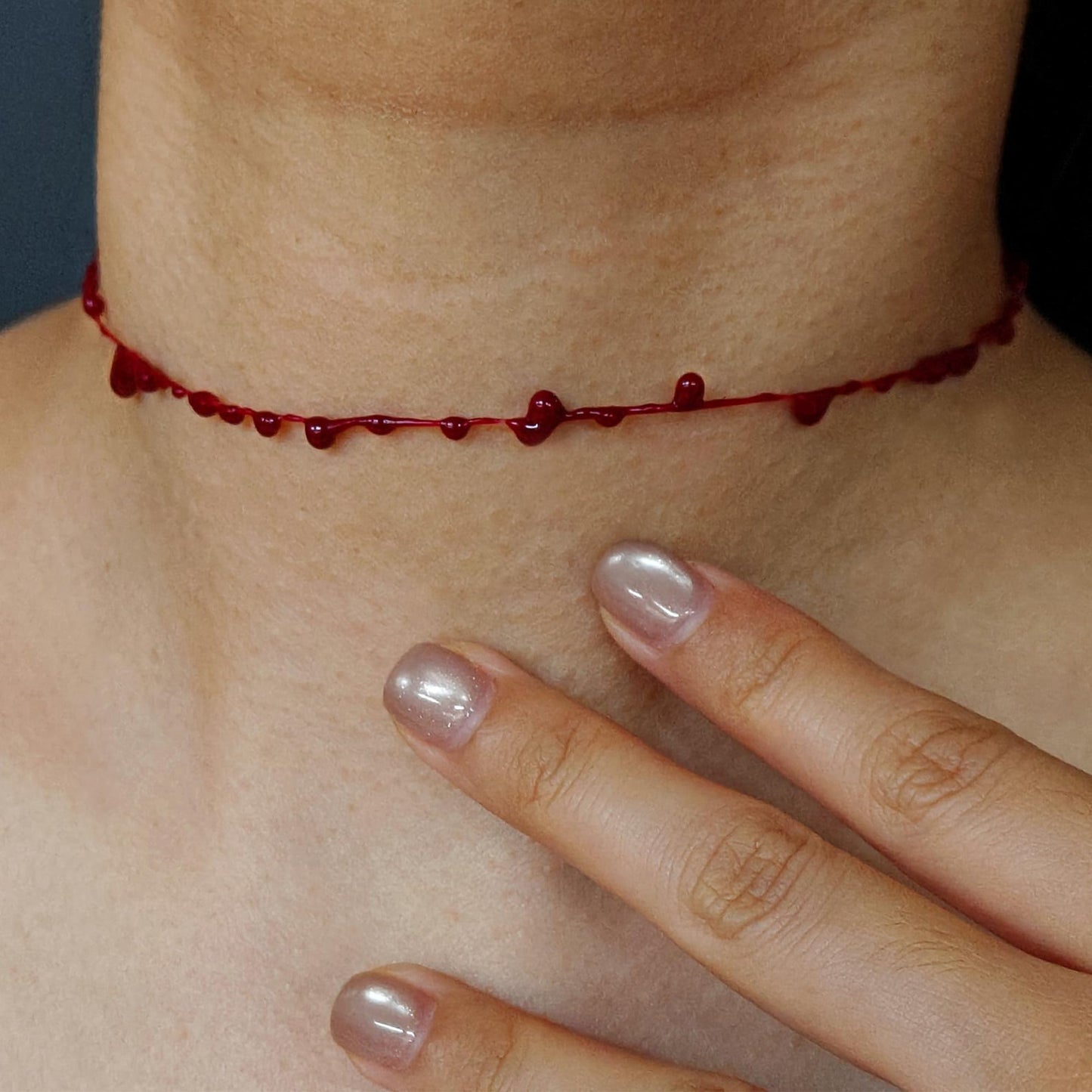 Realistic Blood Drip Choker Necklace – Gothic Vampire Halloween  Gift for Goth & Horror Lovers