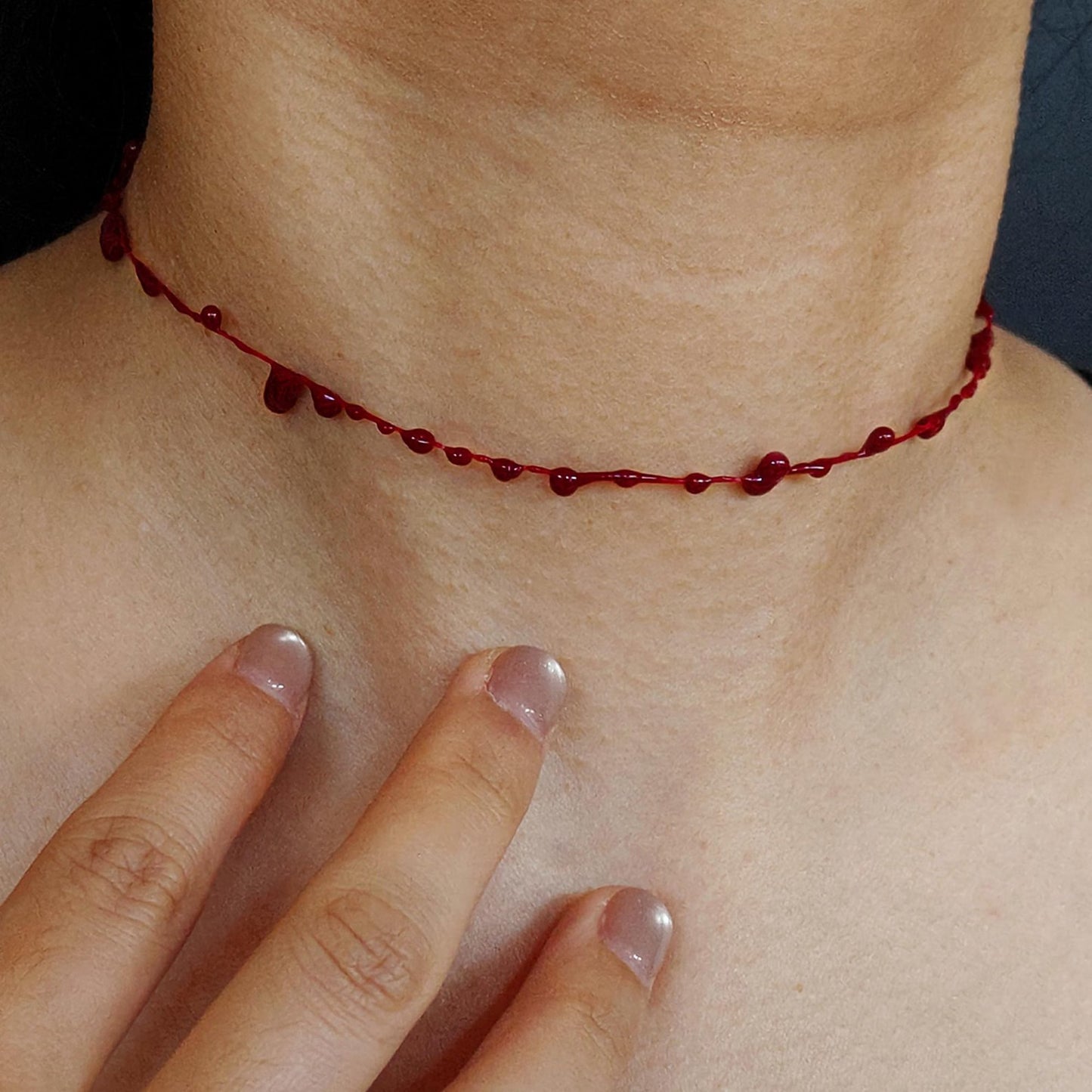 Realistic Blood Drip Choker Necklace – Gothic Vampire Halloween  Gift for Goth & Horror Lovers