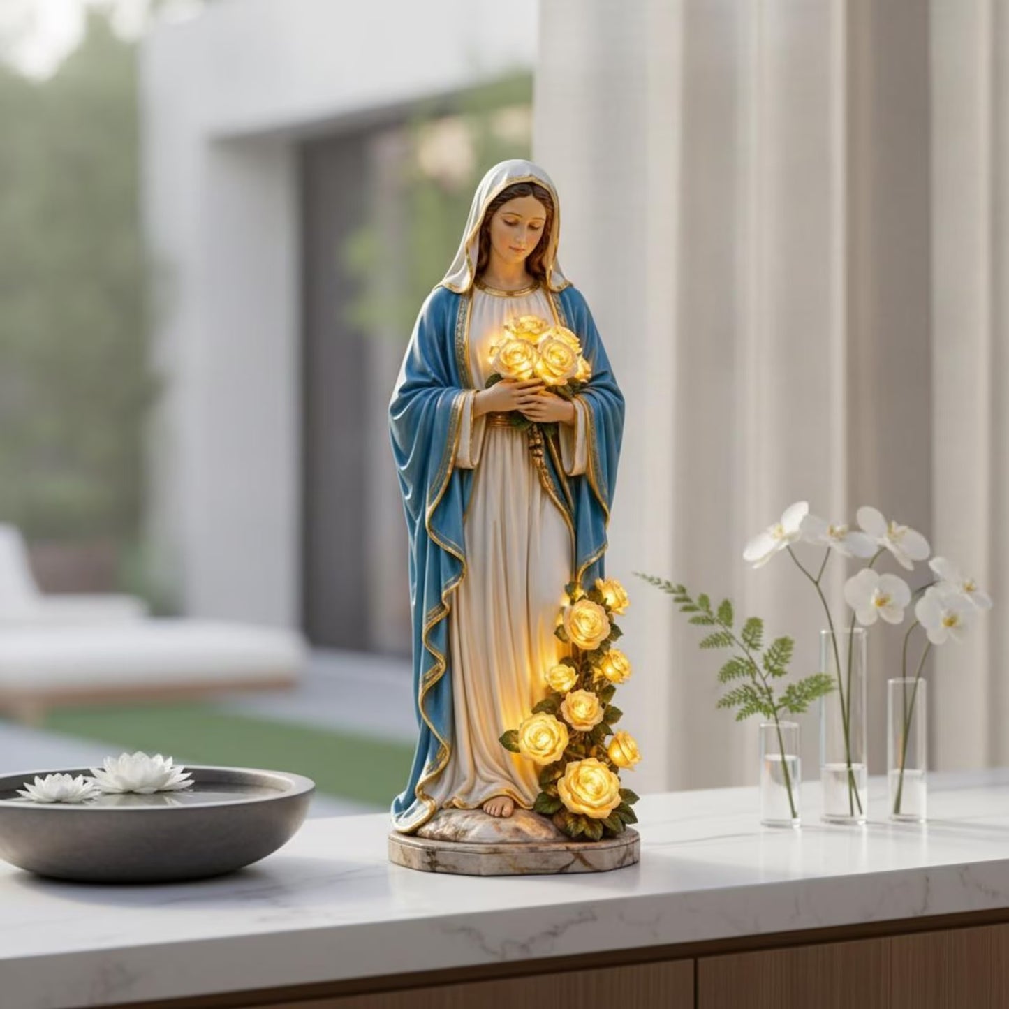 ❤️ Sacred Heart Jesus Solar Light Garden Statue