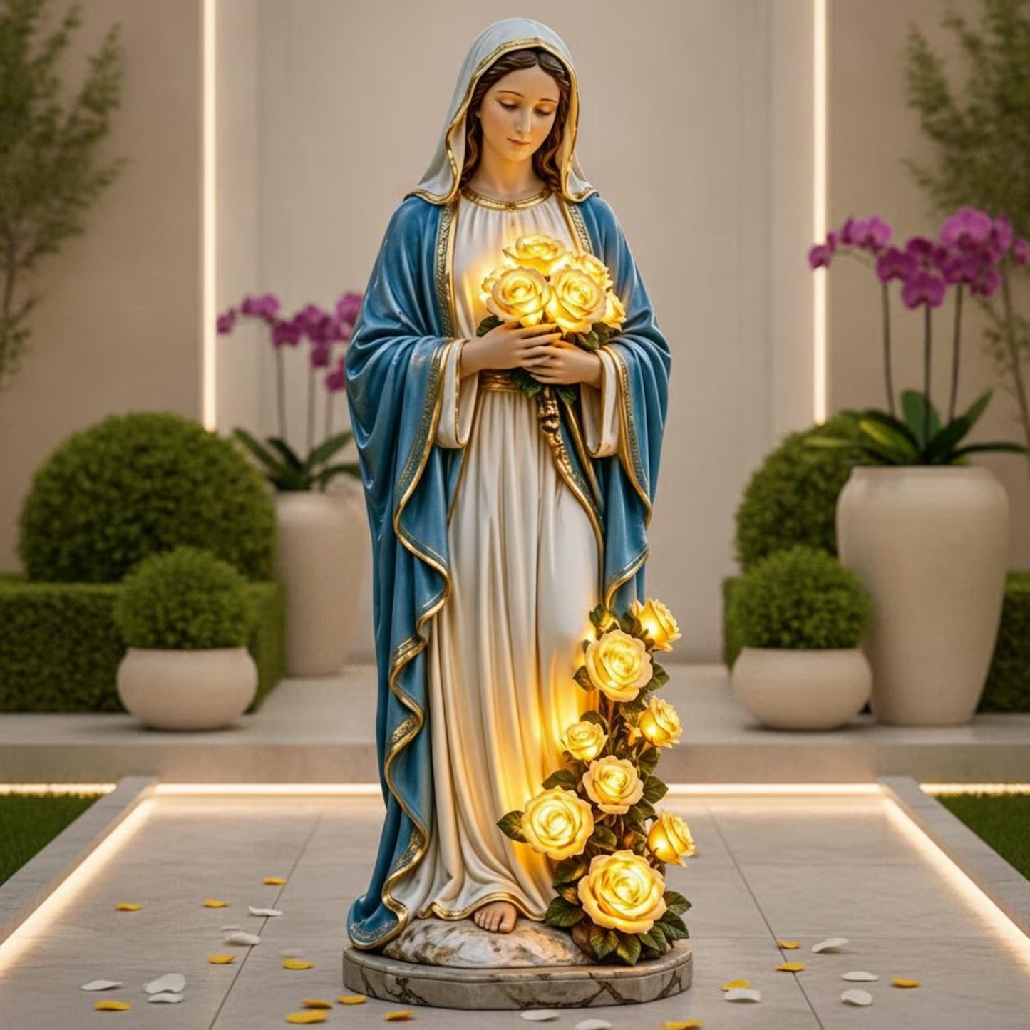 ❤️ Sacred Heart Jesus Solar Light Garden Statue