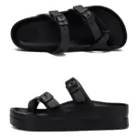 Smile PoP Womens Platform Sandals Summer Beach Waterproof Sandals Fashion Arch Support Cushion Slides Soft Light EVA Flat Shoes