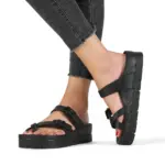Smile PoP Womens Platform Sandals Summer Beach Waterproof Sandals Fashion Arch Support Cushion Slides Soft Light EVA Flat Shoes
