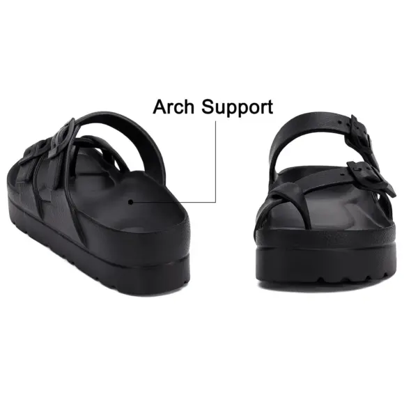 Smile PoP Womens Platform Sandals Summer Beach Waterproof Sandals Fashion Arch Support Cushion Slides Soft Light EVA Flat Shoes