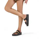 Smile PoP Womens Platform Sandals Summer Beach Waterproof Sandals Fashion Arch Support Cushion Slides Soft Light EVA Flat Shoes
