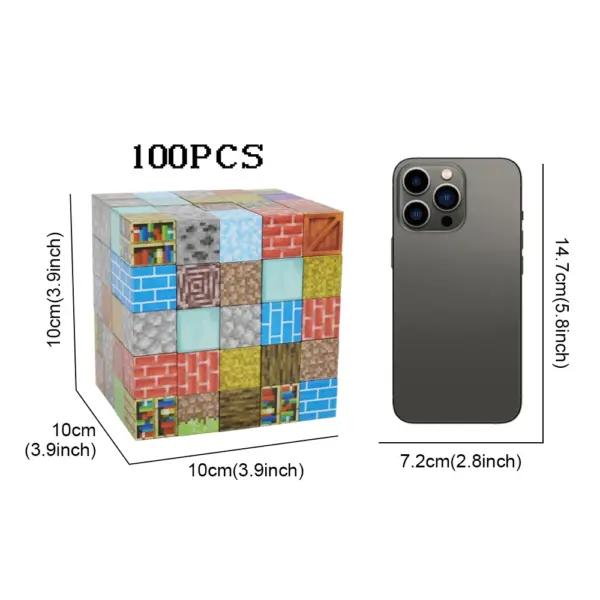 DIY 3D Magnetic Building Blocks Mine World Cube Magnet World Set For Boy Girl Kid Construction Stem Montessori Sensory Toys